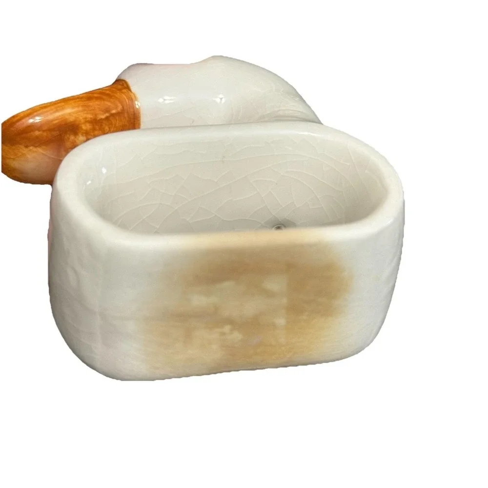 Vintage White Goose Duck Swan Napkin Rings Set of 7 Retro Mid Century Farmhouse